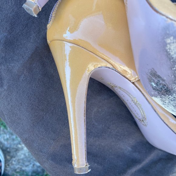 Elie Tahari Butterscotch Color Patent Sexy Heels with dustbag Size 37 Women's 7 - Picture 7 of 7